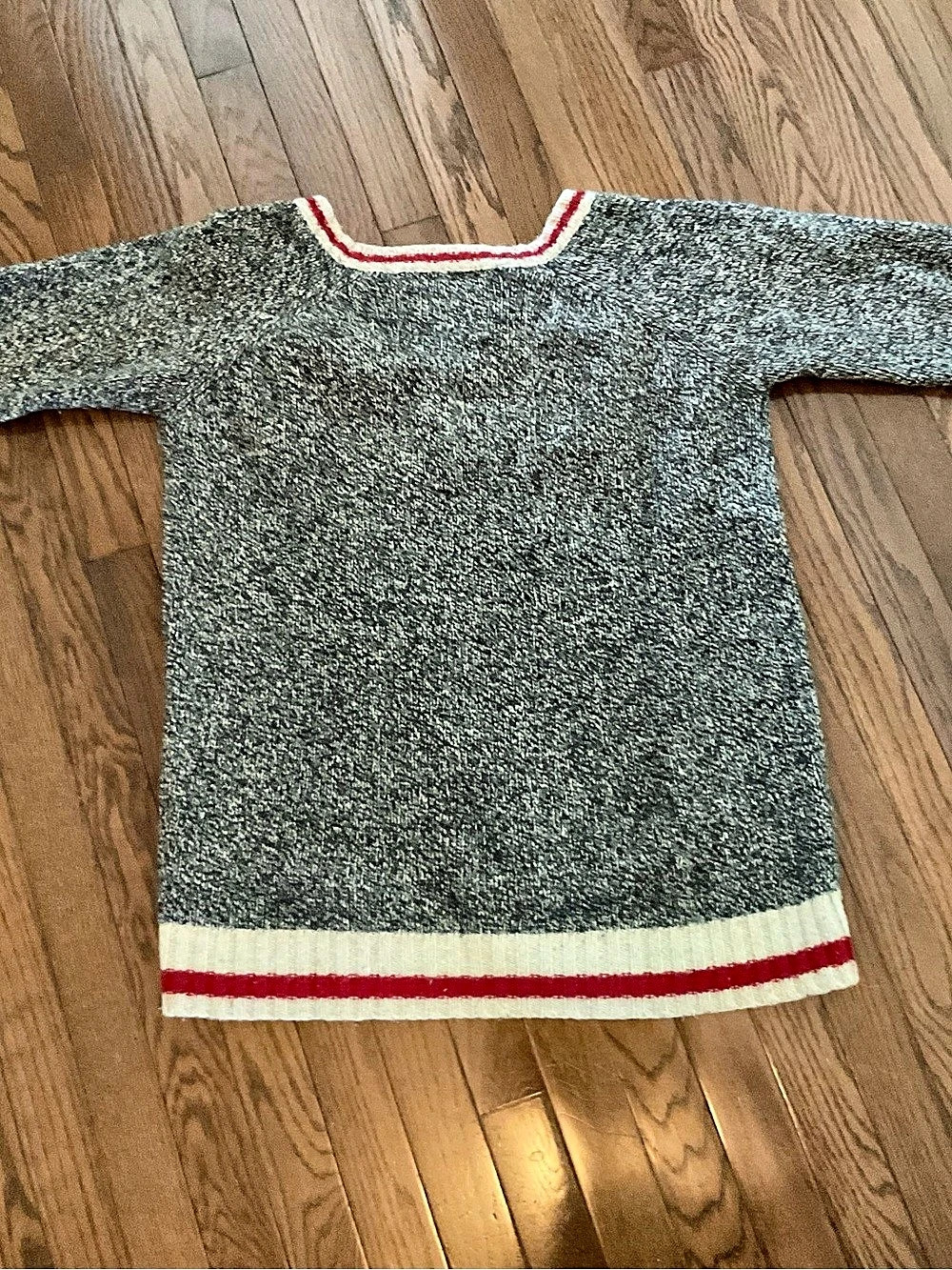 Roots Gray & Red Crewneck Sweater